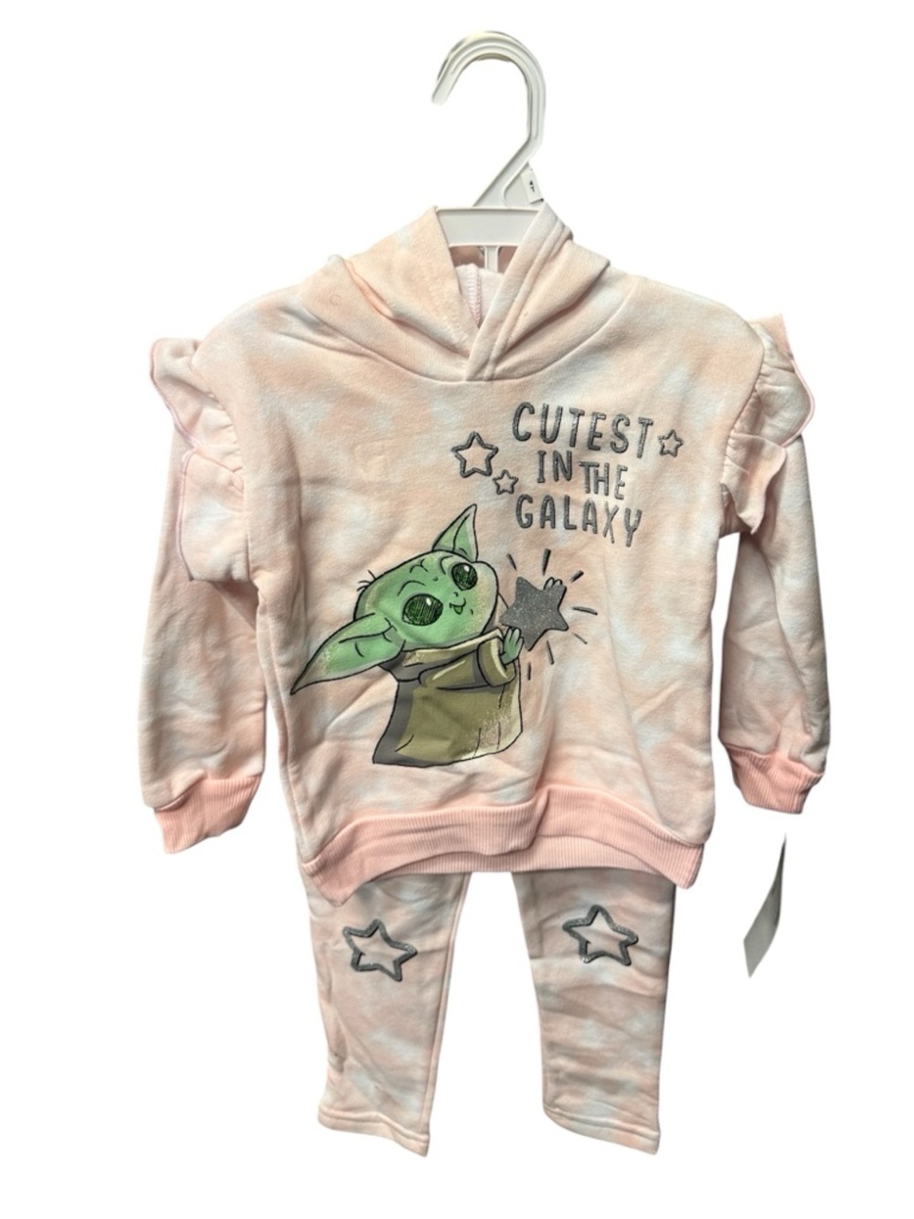 Star Wars Baby Yoda "Cutest in the Galaxy" Pink Hoodie & Pants Set Size 4T
